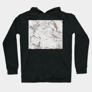 White frost - rose gold marble Hoodie